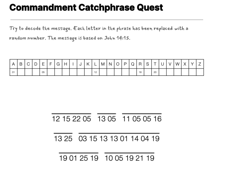 If You Love Me, Show Me cryptogram